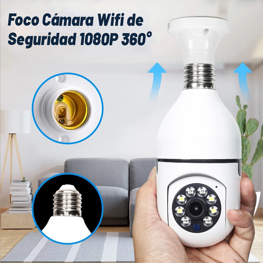 Foco Cámara Wifi de Seguridad 1080P 360°